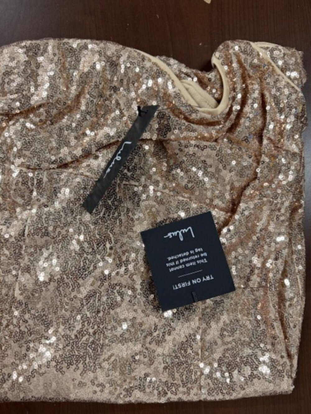 Lulus Glam Ma'am Gold Sequin Bodycon Mini Dress NWT - Picture 6 of 9